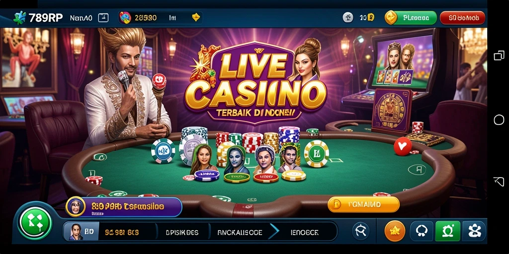 Screenshot 789RP menunjukkan dealer langsung yang interaktif dalam permainan Live Casino.