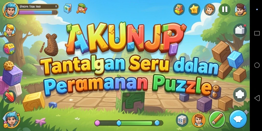 Tangkapan layar AKUNJP menampilkan gameplay puzzle yang seru.