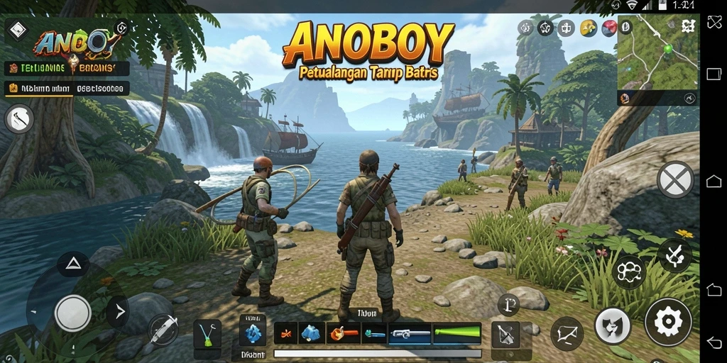 Gameplay ANOBOY yang seru dalam dunia terbuka.