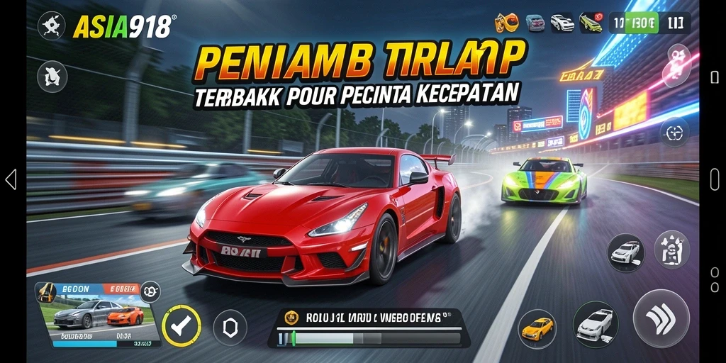 Tampilan gameplay balap yang mendebarkan di ASIA918.