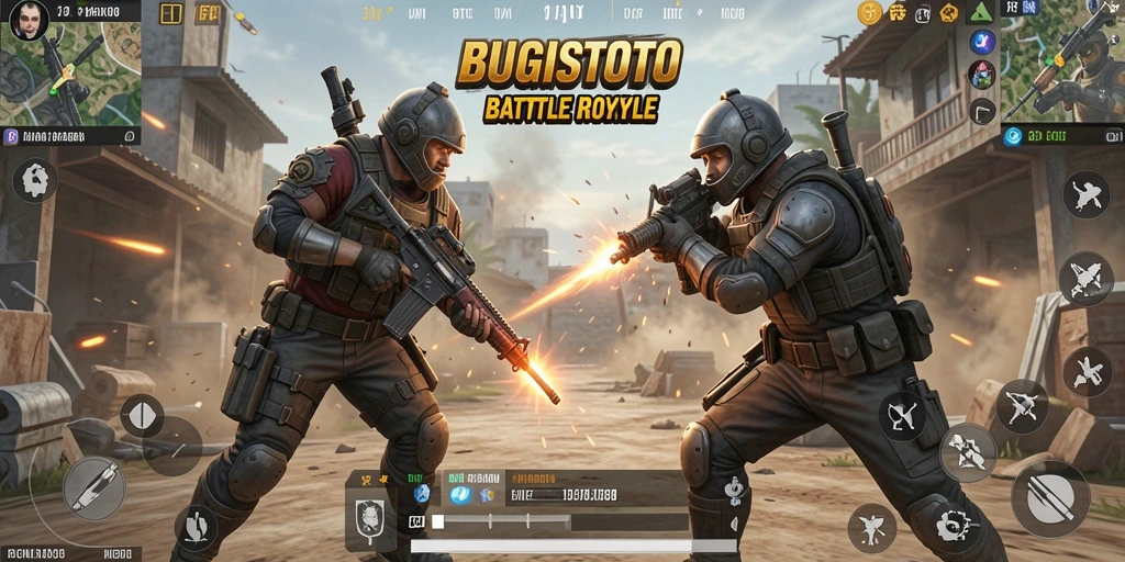 Tampilan menarik gameplay seru Battle Royale BUGISTOTO.