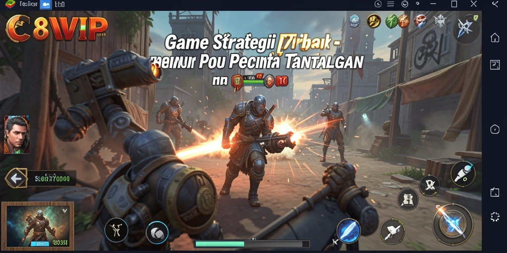 Screenshot permainan C8VIP menampilkan aksi strategi yang intens dan menarik.