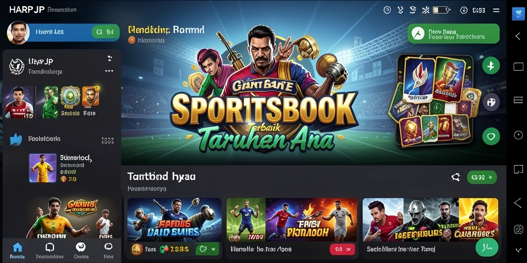 Tampilan gameplay Sportsbook yang menarik dalam HARAPJP.