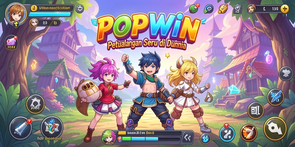 Screenshot gameplay POPWIN yang menampilkan aksi seru di dunia anime.