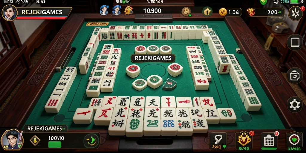 Tampilan screenshot gameplay seru di REJEKIGAMES menunjukkan tantangan Mahjong.