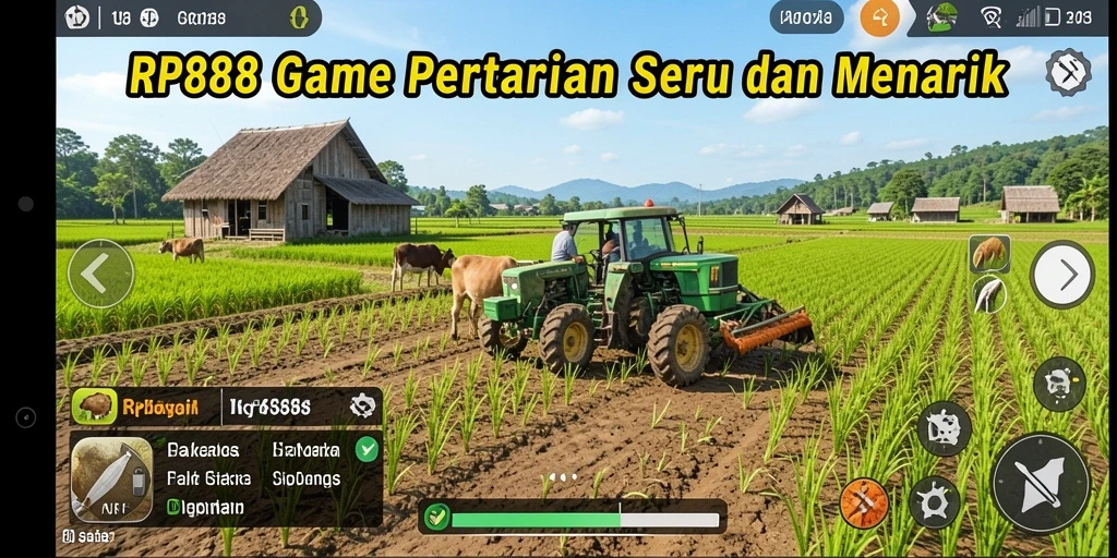 Tangkapan layar RP888 menampilkan pengalaman gameplay bertani yang seru dan interaktif.